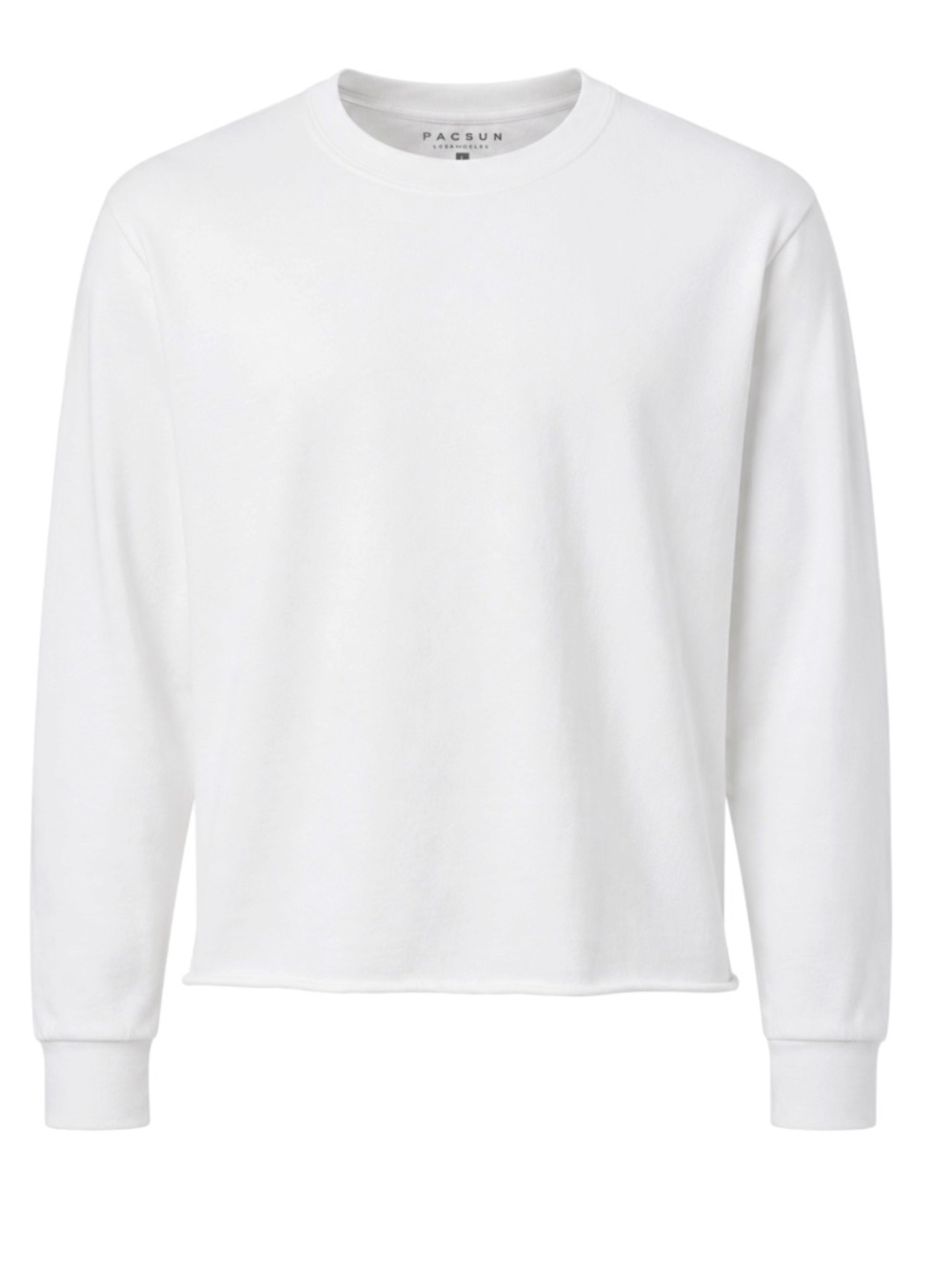 PacSun Premium Cropped Long Sleeve T-Shirt White Men’s Large